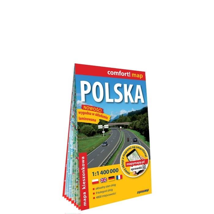 Polska kieszonkowa laminowana mapa samochodowa 1:1 400 000