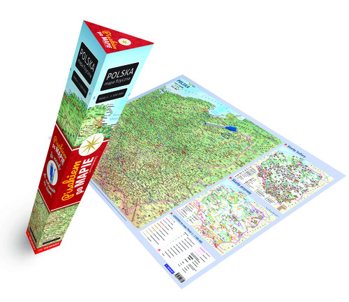 Polska mapa fizyczna PLAKAT