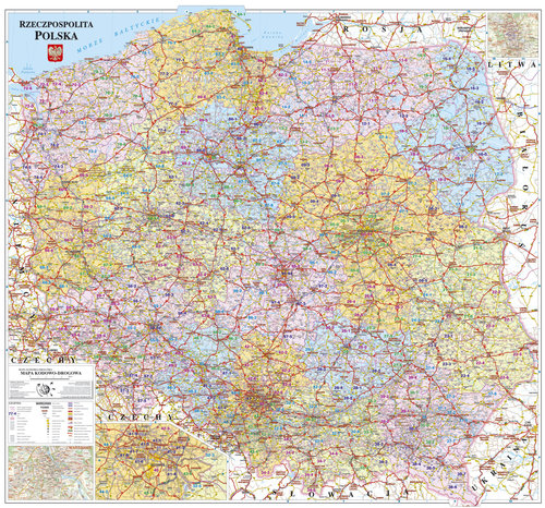 Polska mapa kodowa ścienna