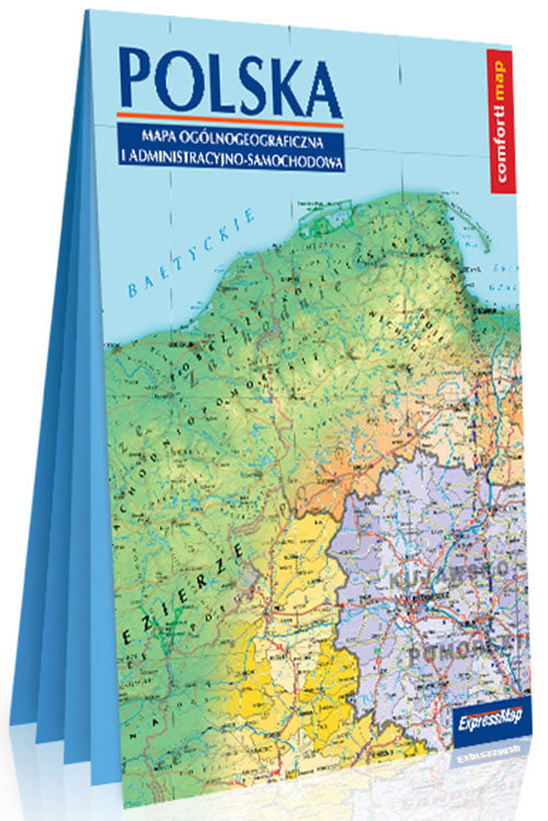 Polska Mapa ogólnogeograficzna i administracyjno-samochodowa laminowana mapa XXL 1:1 000 000