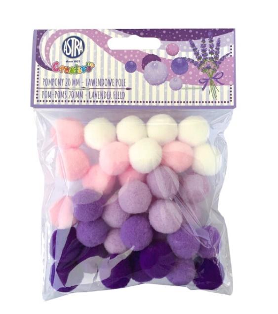 Pompony dekoracyjne Astra Lawendowe pole 20 mm
