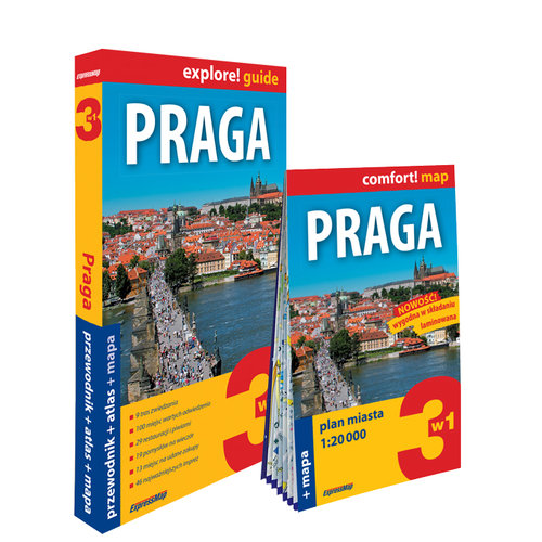 Praga explore! guide 3w1: przewodnik + atlas + mapa