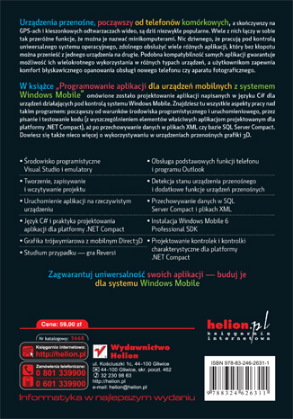 Programowanie aplikacji dla urządzeń mobilnych z systemem Windows Mobile. eBook