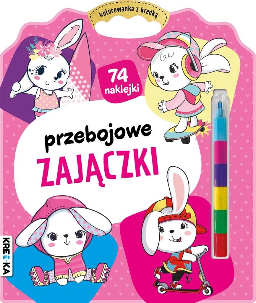 Przebojowe zajączki Kolorowanka z kredką