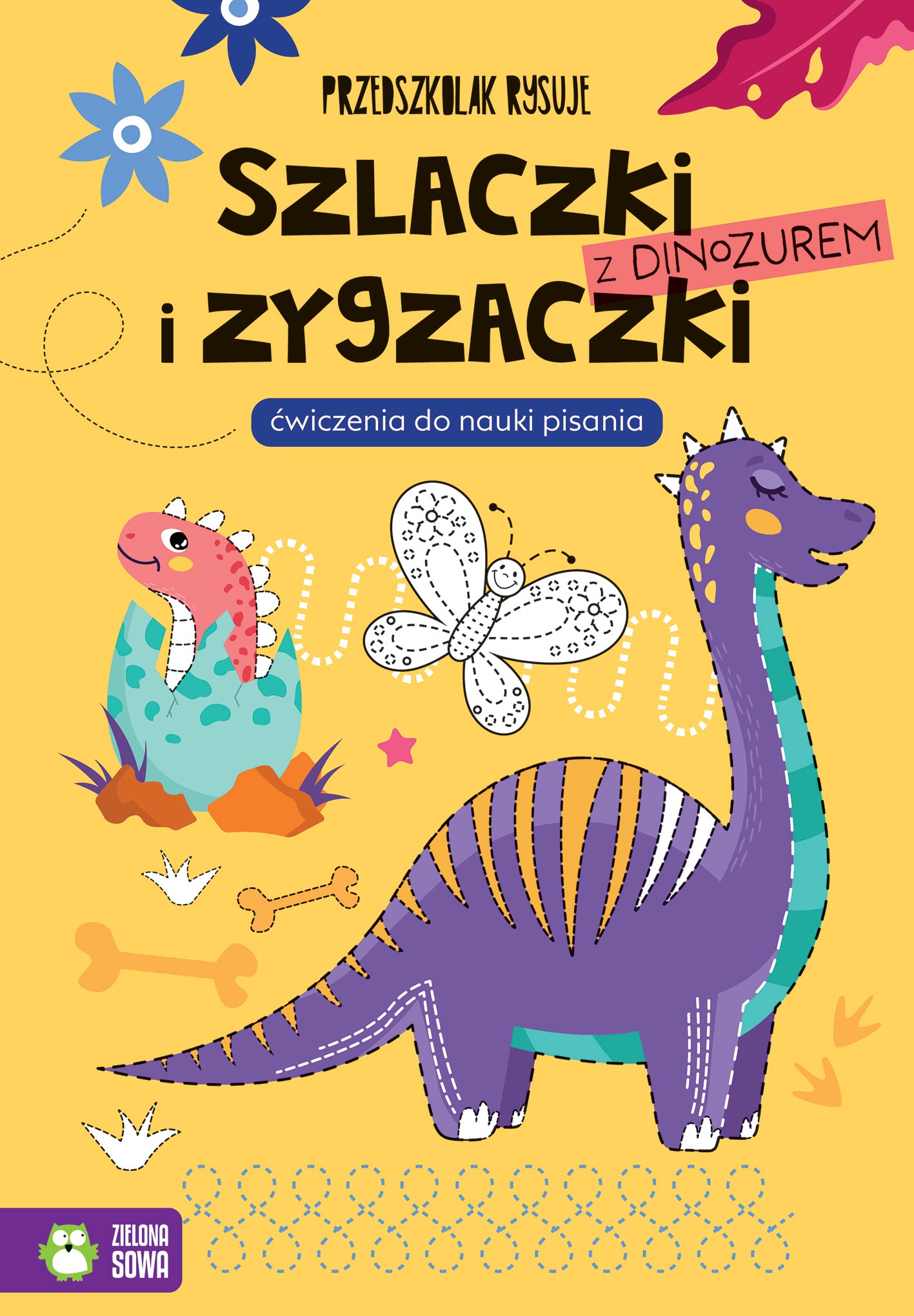 Przedszkolak rysuje Szlaczki i zygzaczki z dinozaurem