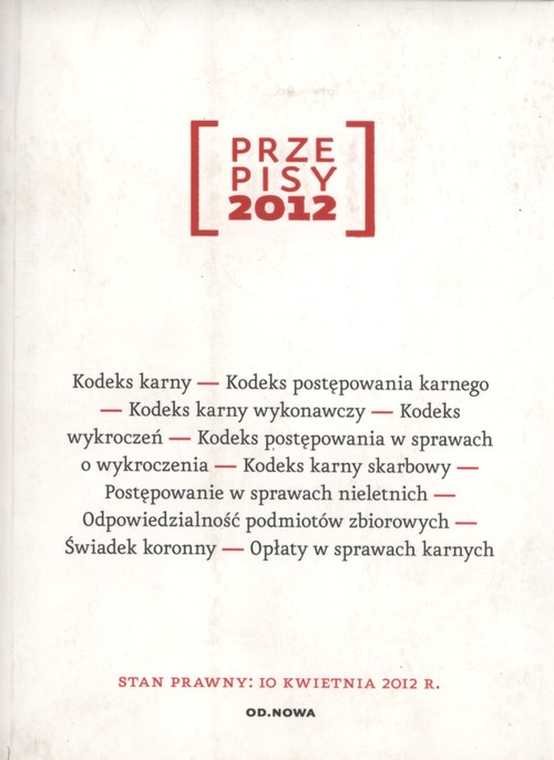 Przepisy 2012. Zbiór karny