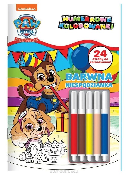 Psi Patrol Numerkowe kolorowanki 5 Barwna niespodzianka