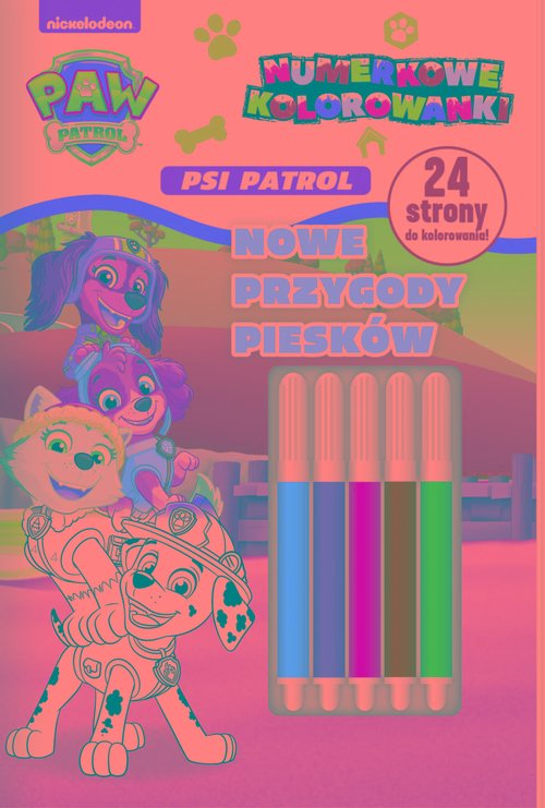Psi Patrol Numerkowe kolorowanki Nowe przygody piesków