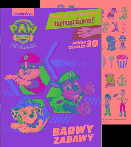 Psi Patrol. Rysowanki z bajecznymi tatuażami cz. 2 Barwy zabawy