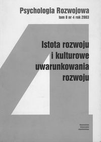 Psychologia Rozwojowa tom 8 nr 4 rok 2003
