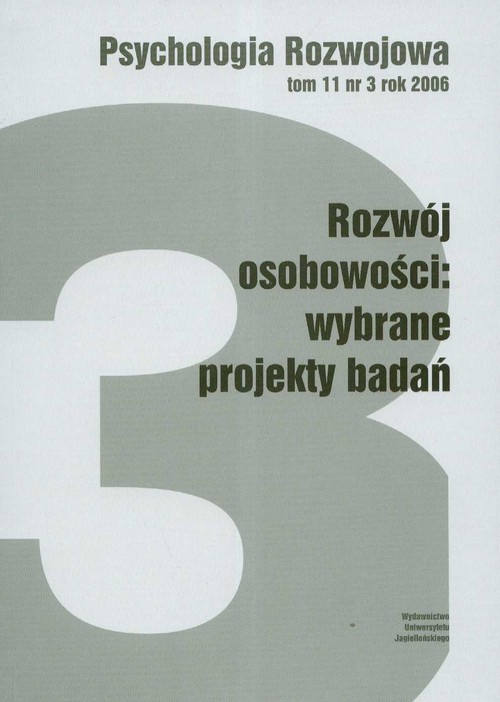 Psychologia rozwoju Tom 11 nr 3 rok 2006