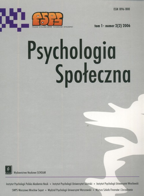Psychologia społeczna  2(2) 2006