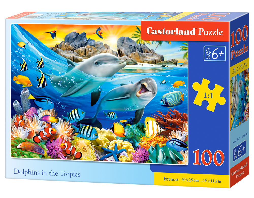 Puzzle 100 Delfiny w tropikach B-111169