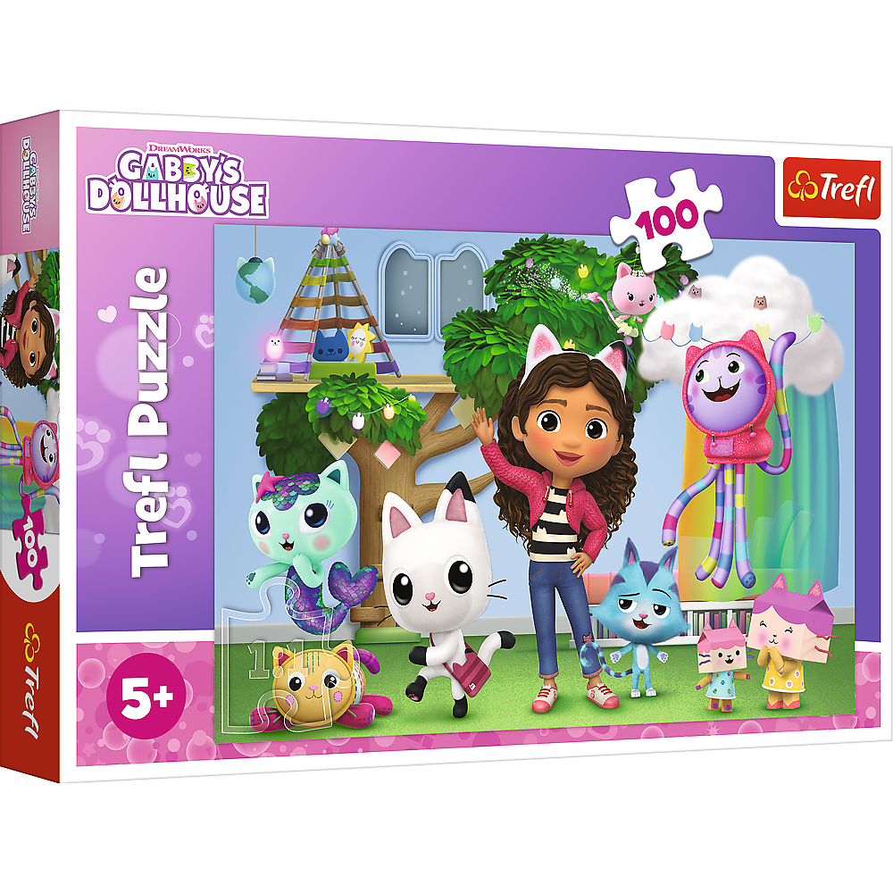 Puzzle 100 Koci Domek Gabi