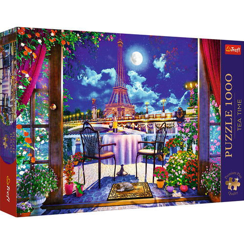 Puzzle 1000 Premium Plus Quality Tea Time: Paryż w blasku księżyca