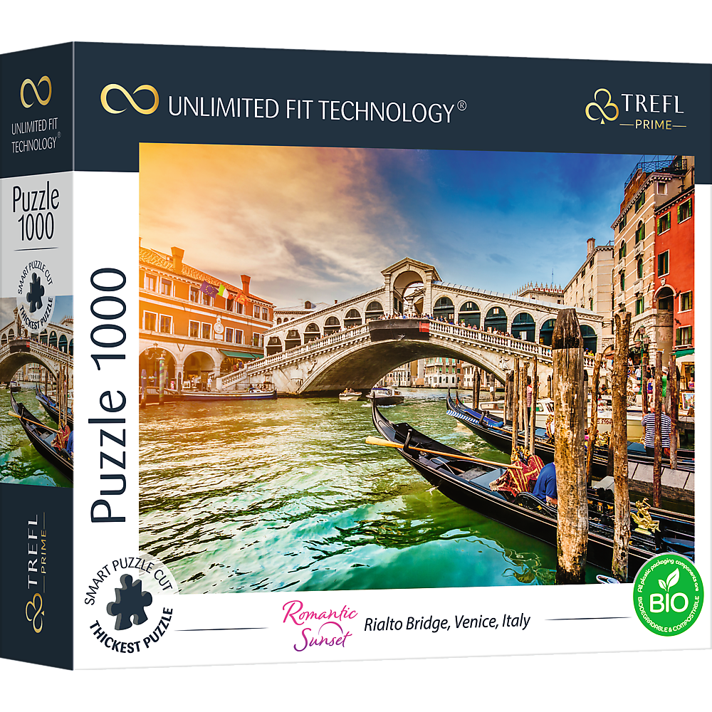 Puzzle 1000 UFT Romantic Sunset: Rialto Bridge, Venice, Italy