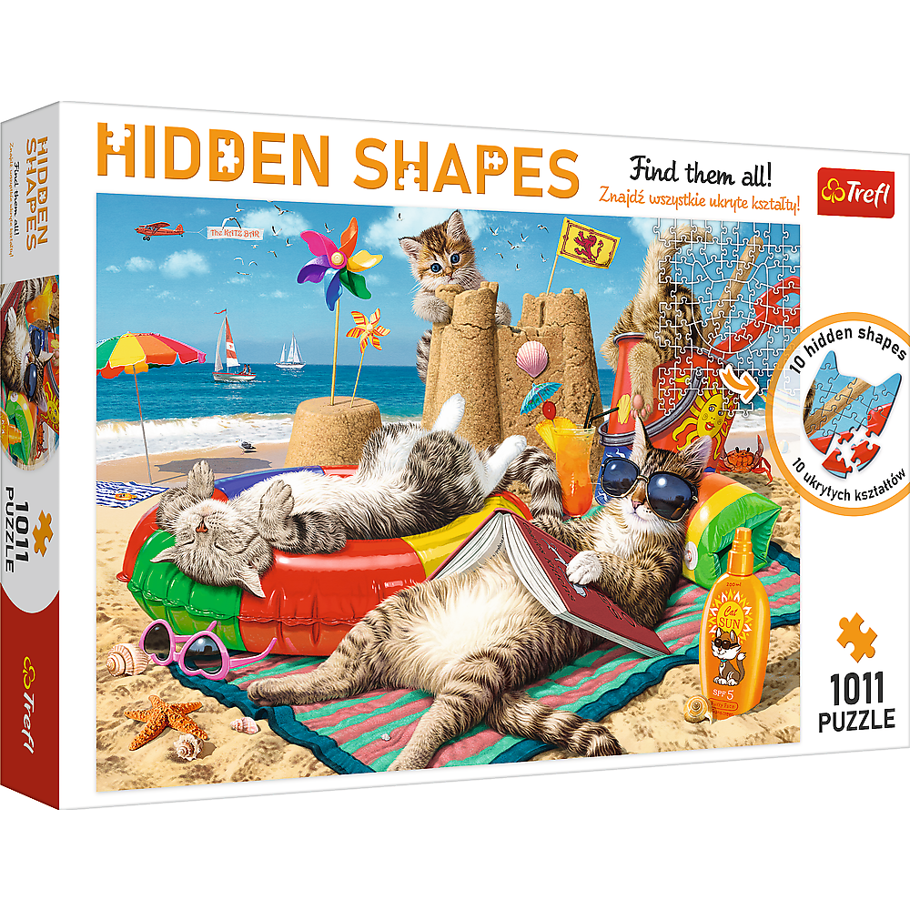 Puzzle 1011 Hidden Shapes Kocie wakacje