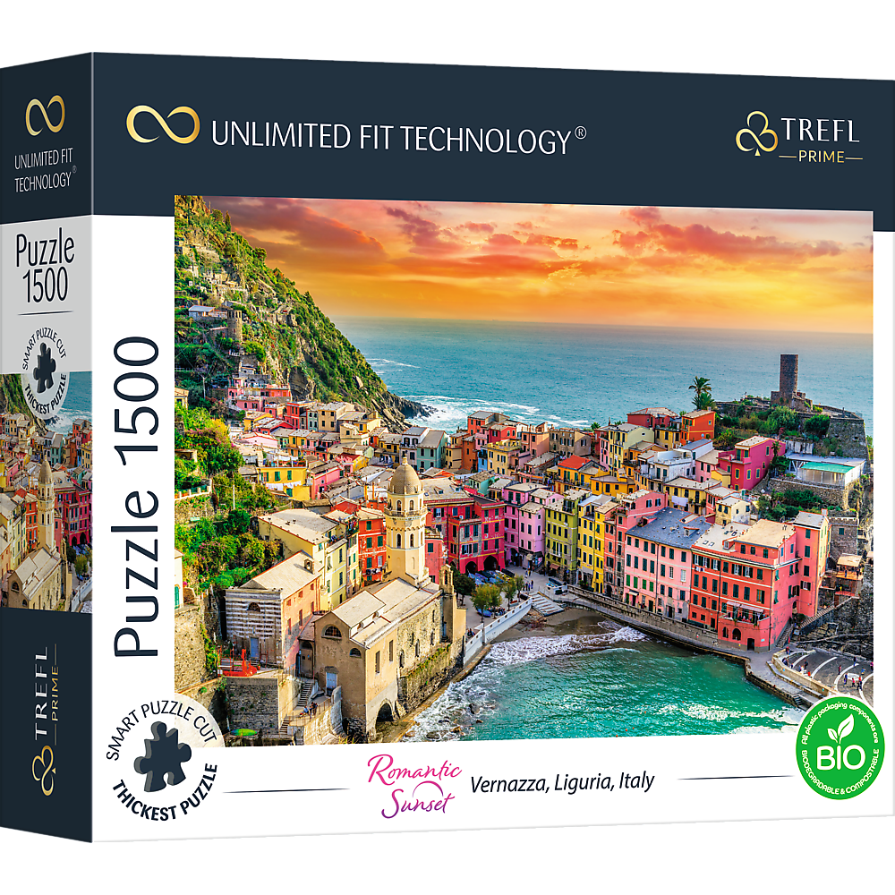 Puzzle 1500  UFT - Romantic Sunset: Vernazza, Liguria, Italy