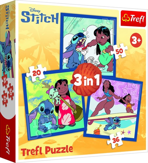 Puzzle 3w1 Lilo & Stitch, Czas ze Stitchem