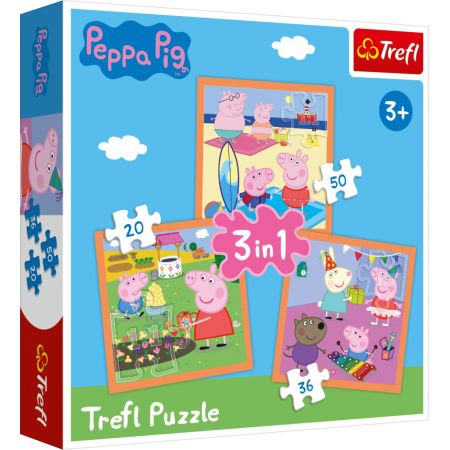 Puzzle 3w1 Pomysłowa Świnka Peppa