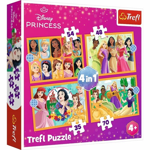 Puzzle 4w1 Bajkowe historie Disney Princess
