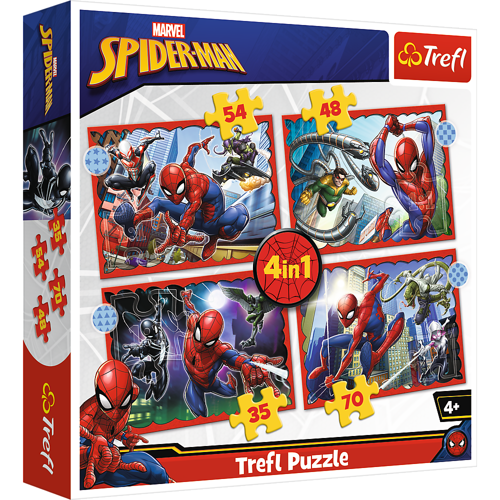 Puzzle 4w1 Bohaterski Spider-Man