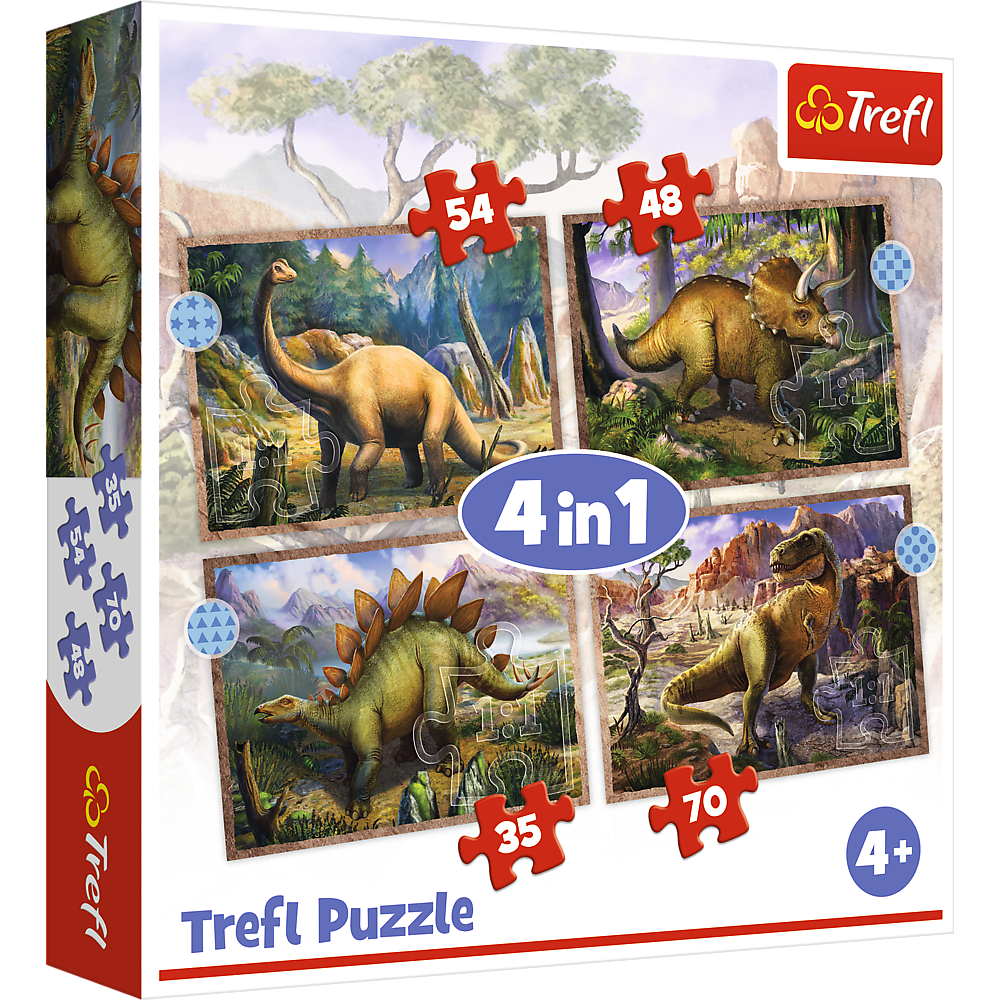 Puzzle 4w1 Ciekawe Dinozaury