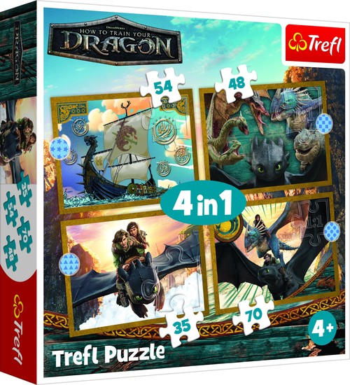 Puzzle 4w1 Jak wytresować smoka, Smocze dni