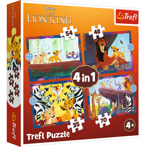 Puzzle 4w1 Odważny Król Lew