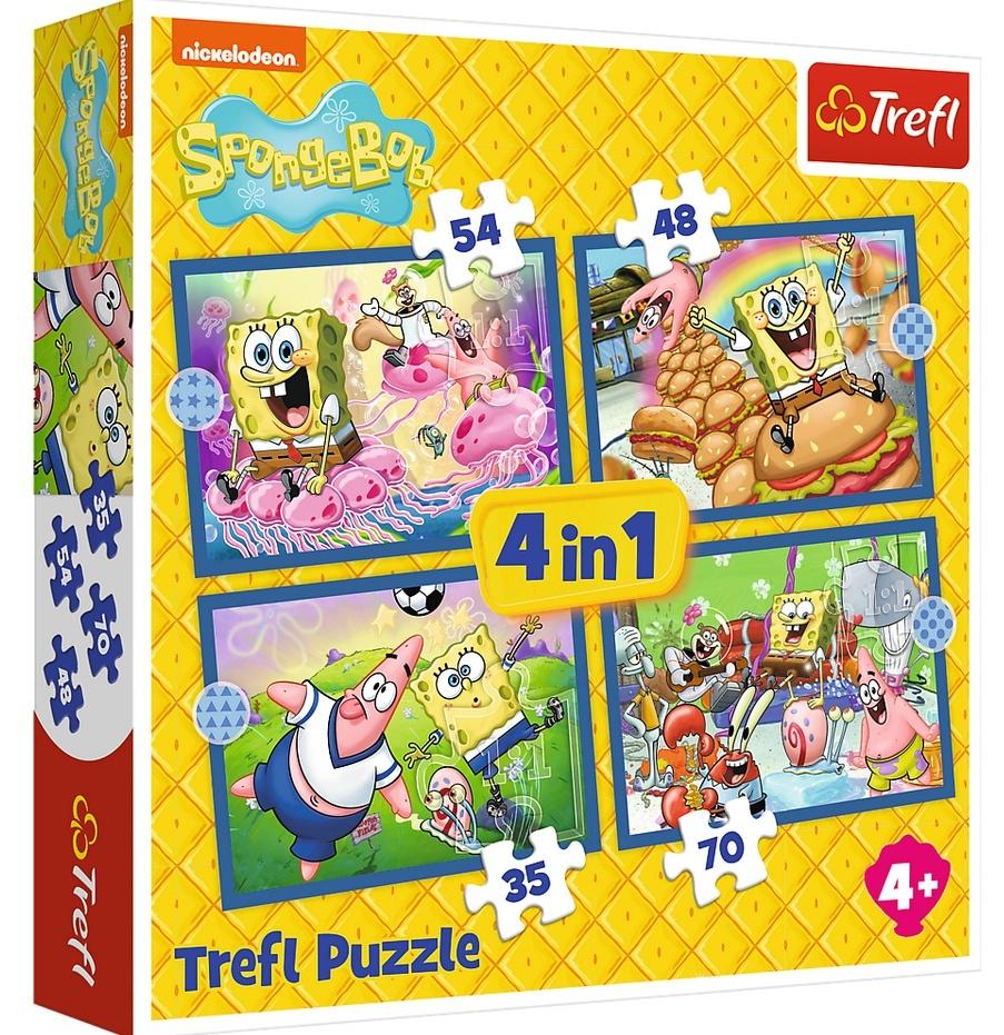 Puzzle 4w1 Podwodne życie SpongeBoba