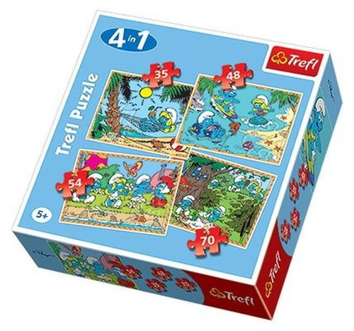 Puzzle 4w1 Smerfy Relaks