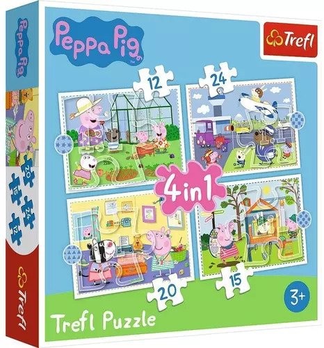 Puzzle 4w1 Wspomnienia z wakacji Peppa Pig