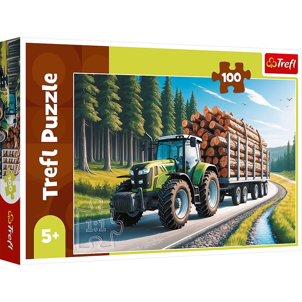 Puzzle Ciągnik leśny 100
