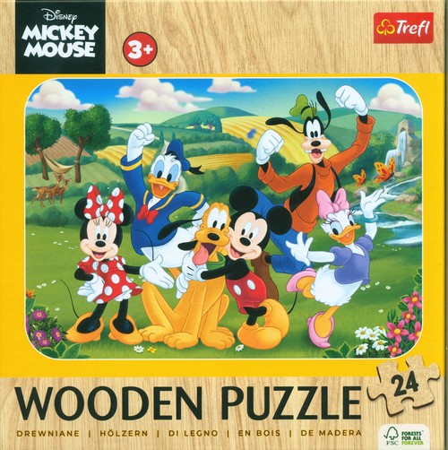 Puzzle drewniane 24 Disney Mickey Mouse Mickey z przyjaciółmi