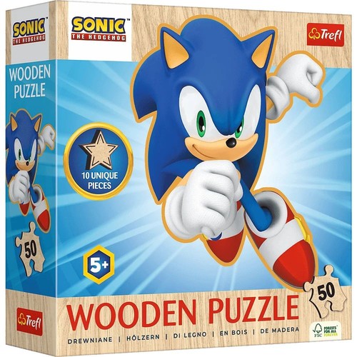 Puzzle drewniane 50 konturowe Radosny Sonic