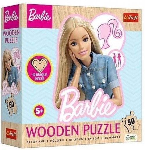 Puzzle drewniane Barbie 50 Ulubiona modna Barbie