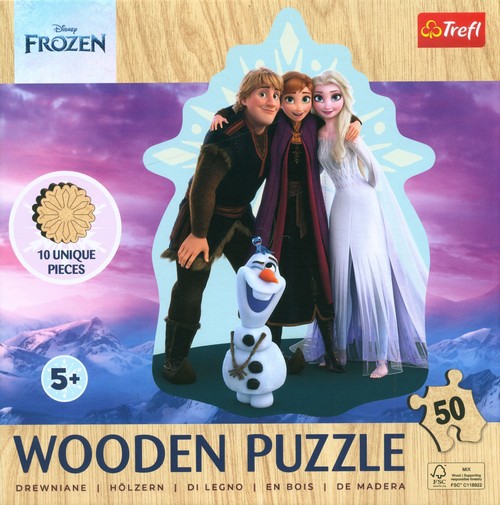 Puzzle drewniane Kraina Lodu konturowe 50 Ulubiona Kraina Lodu