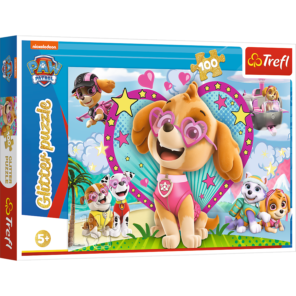 Puzzle Glitter Psi Patrol W blasku Skye 100