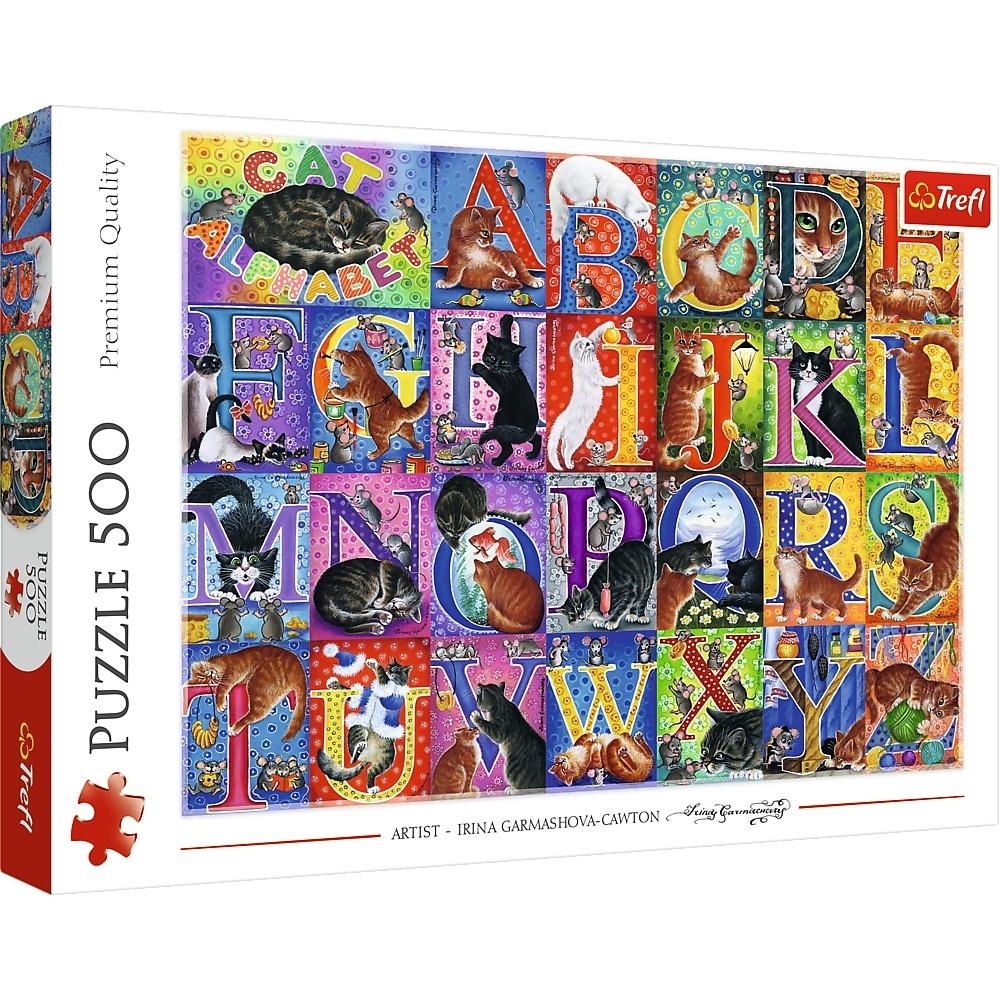 Puzzle Koci alfabet 500