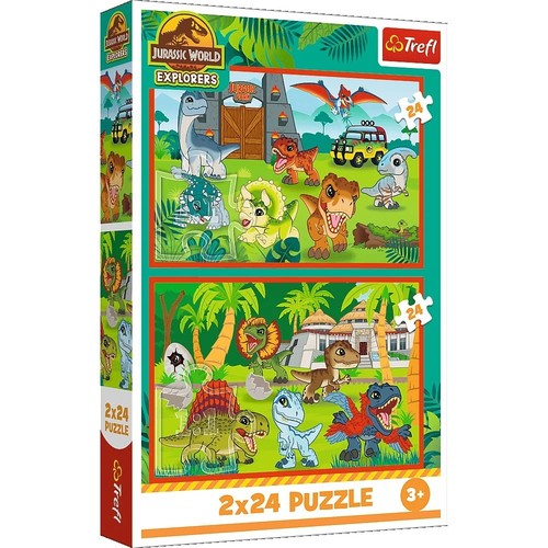 Puzzle Park Jurajski Małe dinozaury 2x24