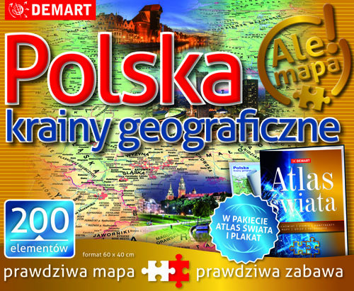 Puzzle Polska-krainy geograficzne + atlas