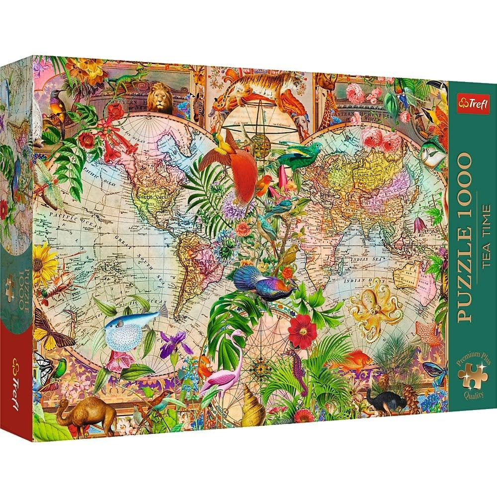 Puzzle Premium Plus Quality Tea Time: Antyczna mapa świata 1000