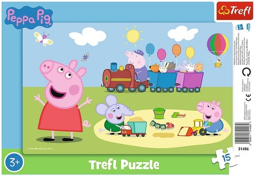 Puzzle ramkowe Peppa Pig Wesoły pociąg 15