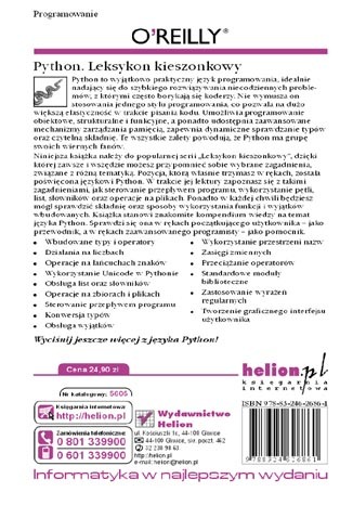 Python. Leksykon kieszonkowy. Wydanie IV. eBook