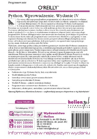 Python. Wprowadzenie. Wydanie IV. eBook