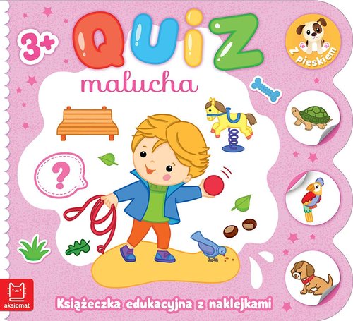 Quiz malucha Książeczka edukacyjna z naklejkami z pieskiem 3+