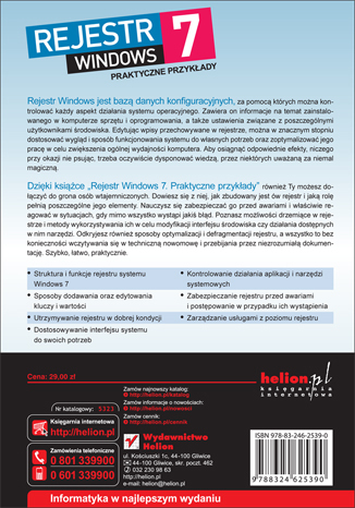 Rejestr Windows 7. Praktyczne przykłady. eBook