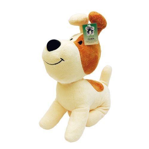 Reksio z obrożą siedzący