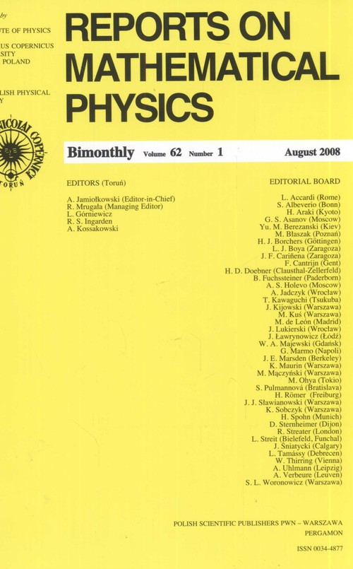 Reports on Mathematical Physics 62/1 2008 Kraj