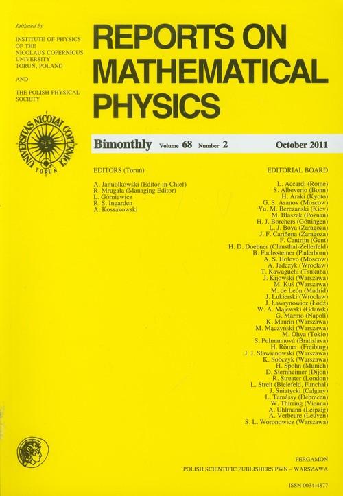 Reports on Mathematical Physics 68/2 Pergamon